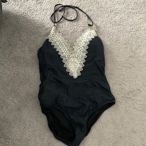 One piece halter bathing suit
